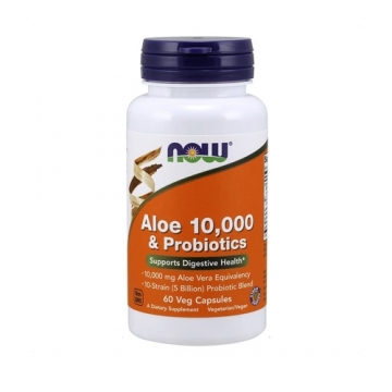 Now Foods Aloe Vera 10.000 & Probiotics (60 Caps)
