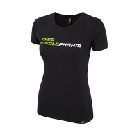 Musclepharm Sportswear Womens Crew Neck Miss Musclepharm Tee Black-Lime Green (MPLTS414)