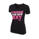 Musclepharm Sportswear Womens Crew Neck Strong is the new Sexy Black-Hot Pink (MPLTS413)