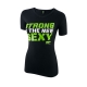 Musclepharm Sportswear Womens Crew Neck Strong is the new Sexy Black-Lime Green (MPLTS413)