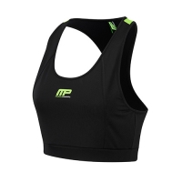 Musclepharm Sportswear Womens Crop Top Black-Lime Green (MPLTOP430)