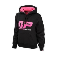 Musclepharm Sportswear Womens Overhead Hooded Sweat Black / Hot Pink (MPLSWT452)