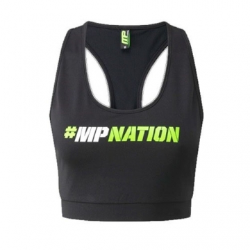 Musclepharm Sportswear Womens Printer Top Black - Lime (MPLTOP429)