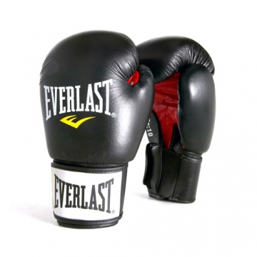 Everlast Leather Boxing Glove Fighter (Black/Red)