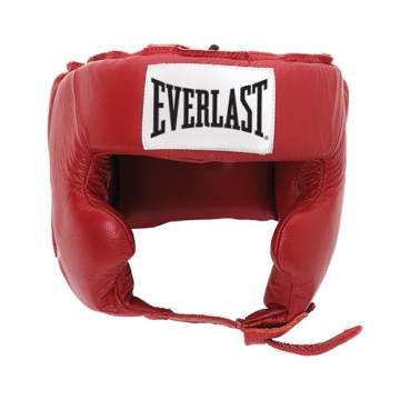 Everlast Leather Pro Traditional Headgear (Red)