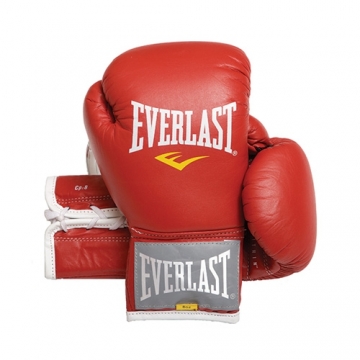 Everlast Leather Velcro Training Glove (Red)