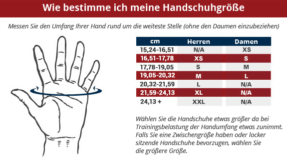 harbinger gloves size chart